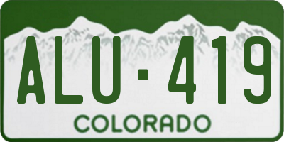 CO license plate ALU419