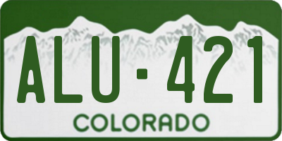 CO license plate ALU421