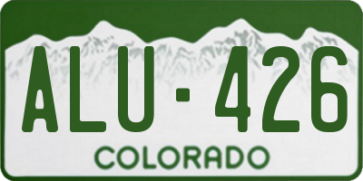 CO license plate ALU426