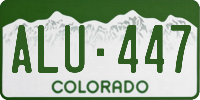 CO license plate ALU447