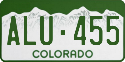 CO license plate ALU455