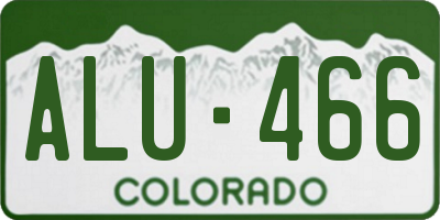 CO license plate ALU466