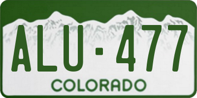 CO license plate ALU477