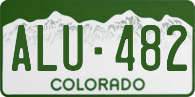 CO license plate ALU482