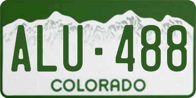 CO license plate ALU488