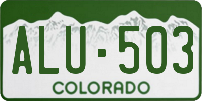 CO license plate ALU503
