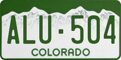 CO license plate ALU504