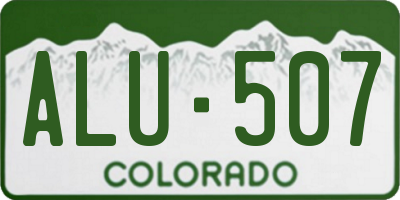 CO license plate ALU507