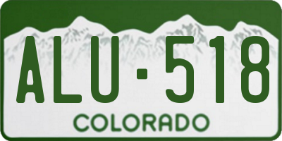 CO license plate ALU518