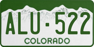 CO license plate ALU522