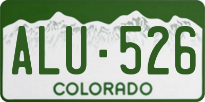 CO license plate ALU526