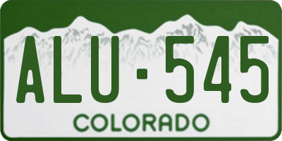 CO license plate ALU545
