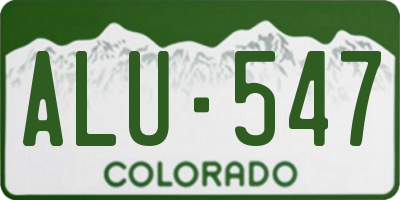 CO license plate ALU547