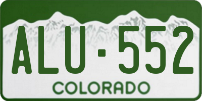 CO license plate ALU552
