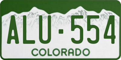 CO license plate ALU554