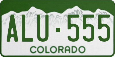 CO license plate ALU555