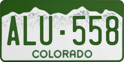 CO license plate ALU558