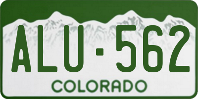 CO license plate ALU562