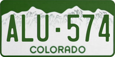 CO license plate ALU574