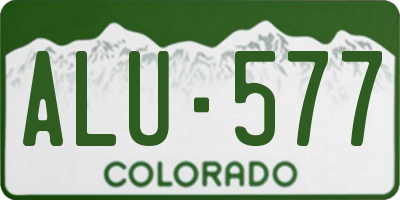 CO license plate ALU577