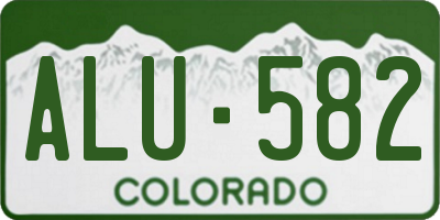 CO license plate ALU582