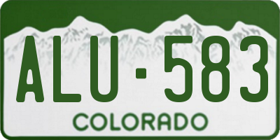 CO license plate ALU583