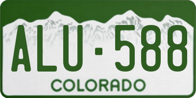 CO license plate ALU588