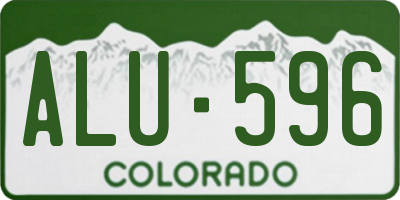 CO license plate ALU596