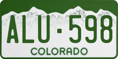 CO license plate ALU598