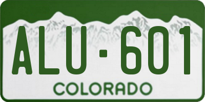 CO license plate ALU601