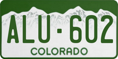 CO license plate ALU602