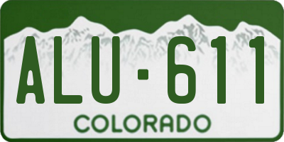 CO license plate ALU611