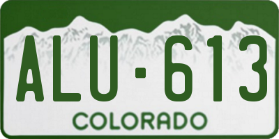 CO license plate ALU613