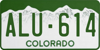 CO license plate ALU614