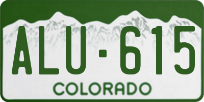 CO license plate ALU615