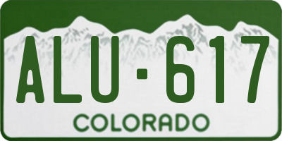 CO license plate ALU617
