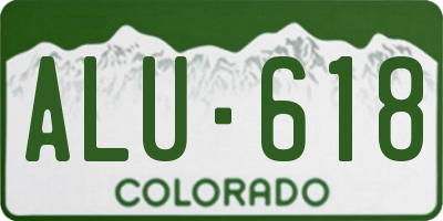 CO license plate ALU618