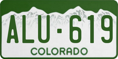 CO license plate ALU619