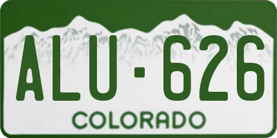 CO license plate ALU626