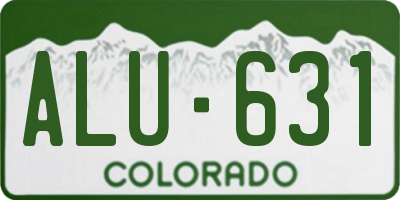 CO license plate ALU631