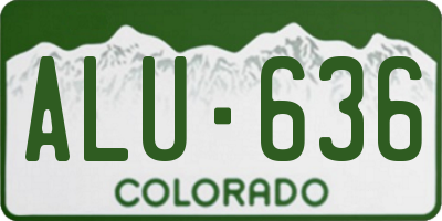 CO license plate ALU636