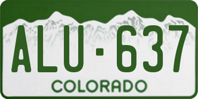 CO license plate ALU637