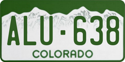 CO license plate ALU638