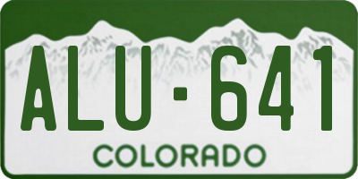 CO license plate ALU641
