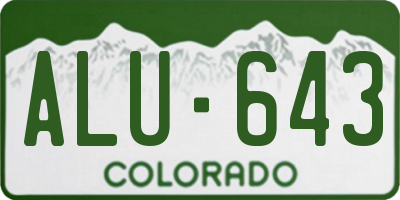 CO license plate ALU643