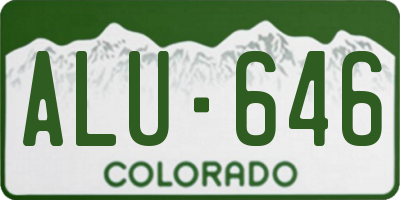 CO license plate ALU646