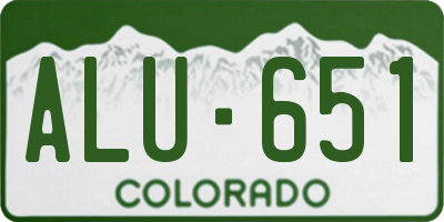 CO license plate ALU651