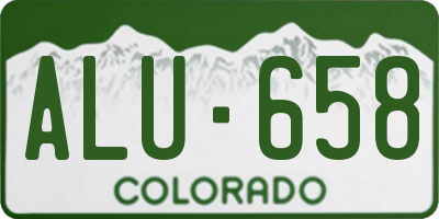 CO license plate ALU658