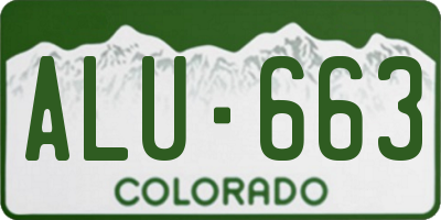 CO license plate ALU663