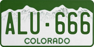CO license plate ALU666